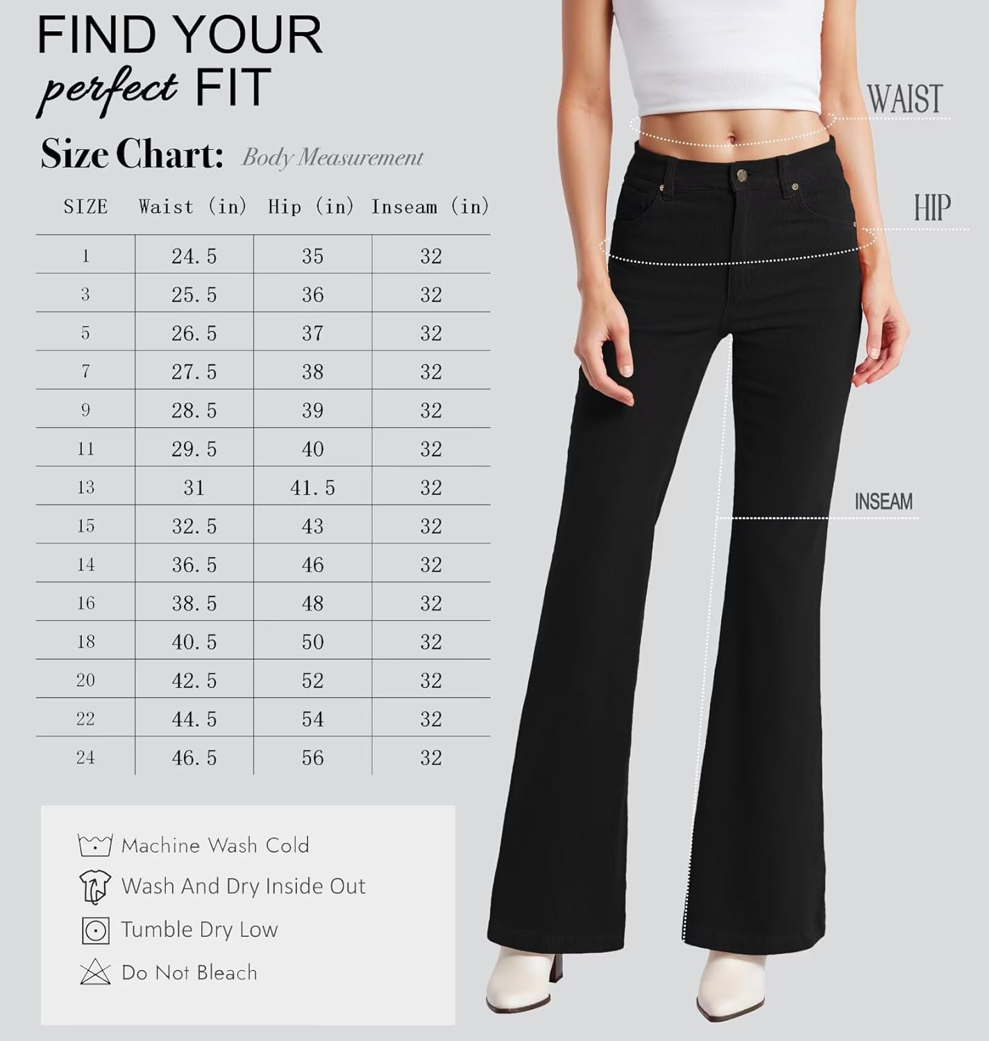 Hybrid & Company Super Comfy Stretch Women 5 Pockets Corduroy Boot Cut Pants - Image 8