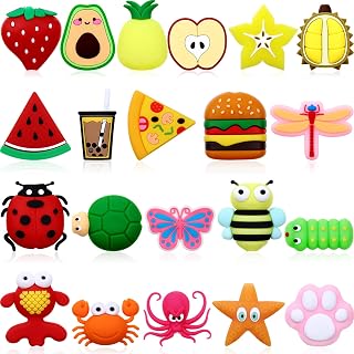 21 Pieces Cute Animal Cable Protector Charging Cable Protectors for USB Cable Fish Fruit Charging Cable Saver for Cellphone and Tablet Data Lines