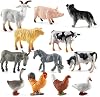 BEHAHAI 12pcs Farm Animal Figures Toys, Mini Plastic Farm Animals Figures Realistic Farmyard Animal Figurines Barn Animal Toys Solid Farm Animals Action Figures Educational Playset