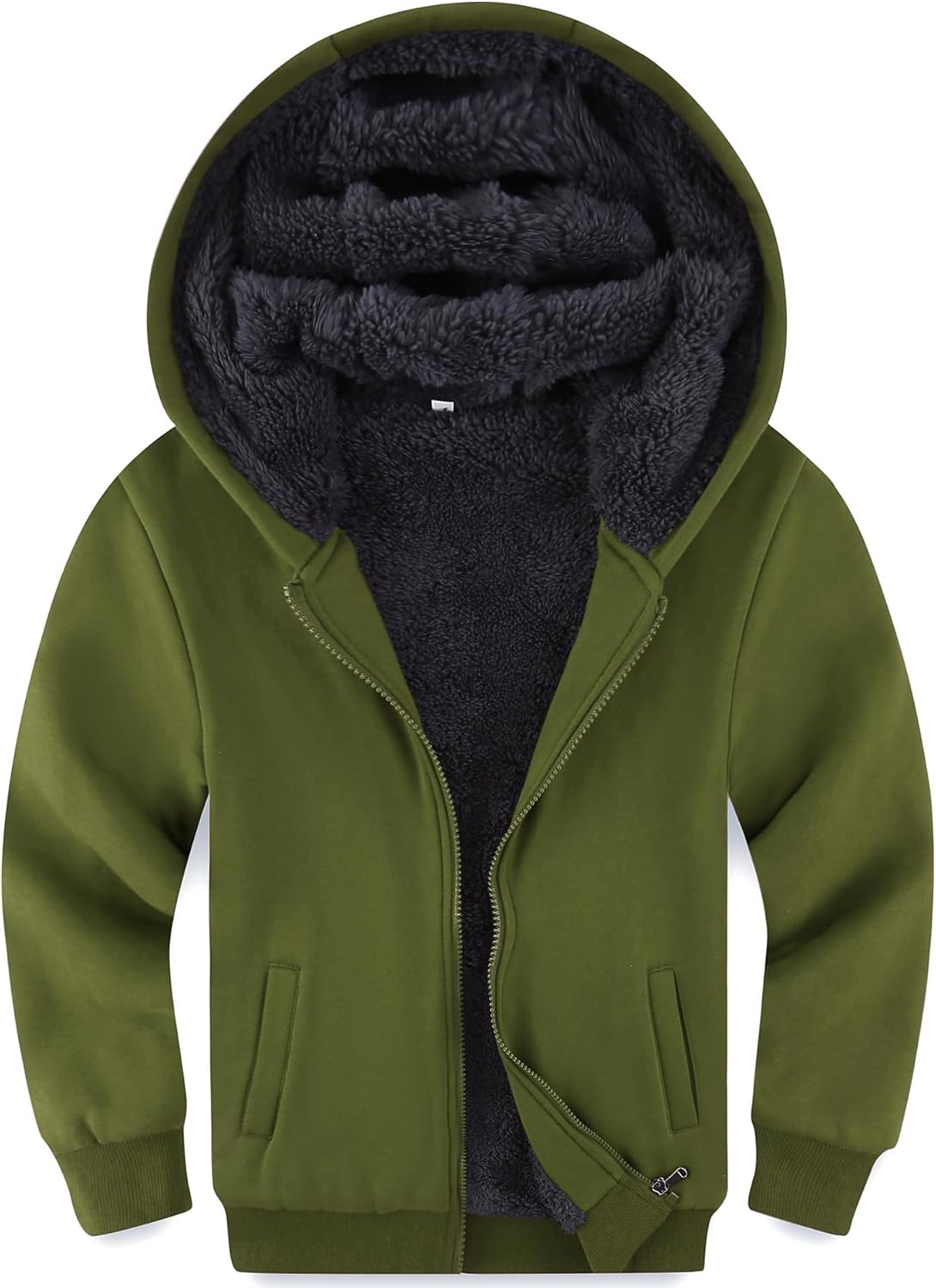 Avsead Kids Boys Sherpa Fleece Lined Jacket Hoodie Sweatshirt Fall Winter Spring Casual Warm Clothes for School Daily Outwear