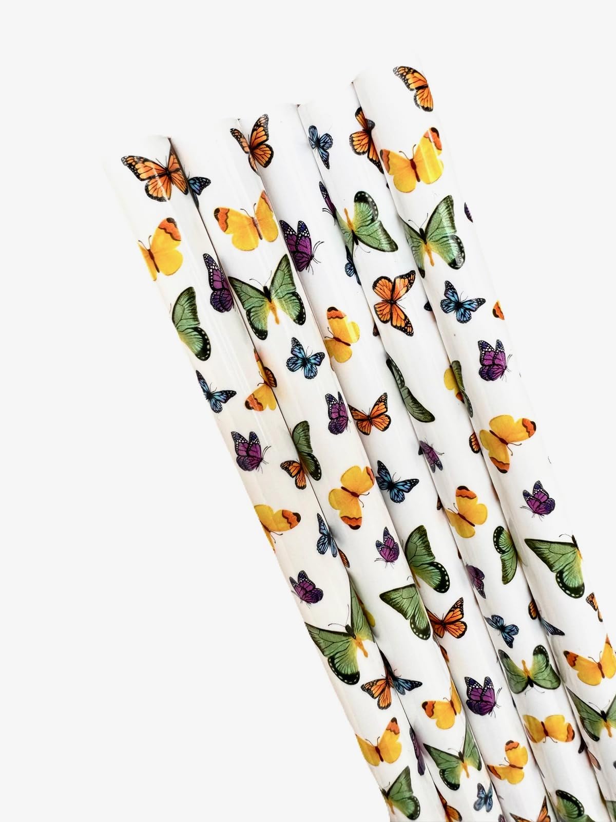 Pack of 5 Extra Long Replacement Straws for Stanley 40 oz. & 60 oz. FlowState Cup Tumbler (Butterflies)