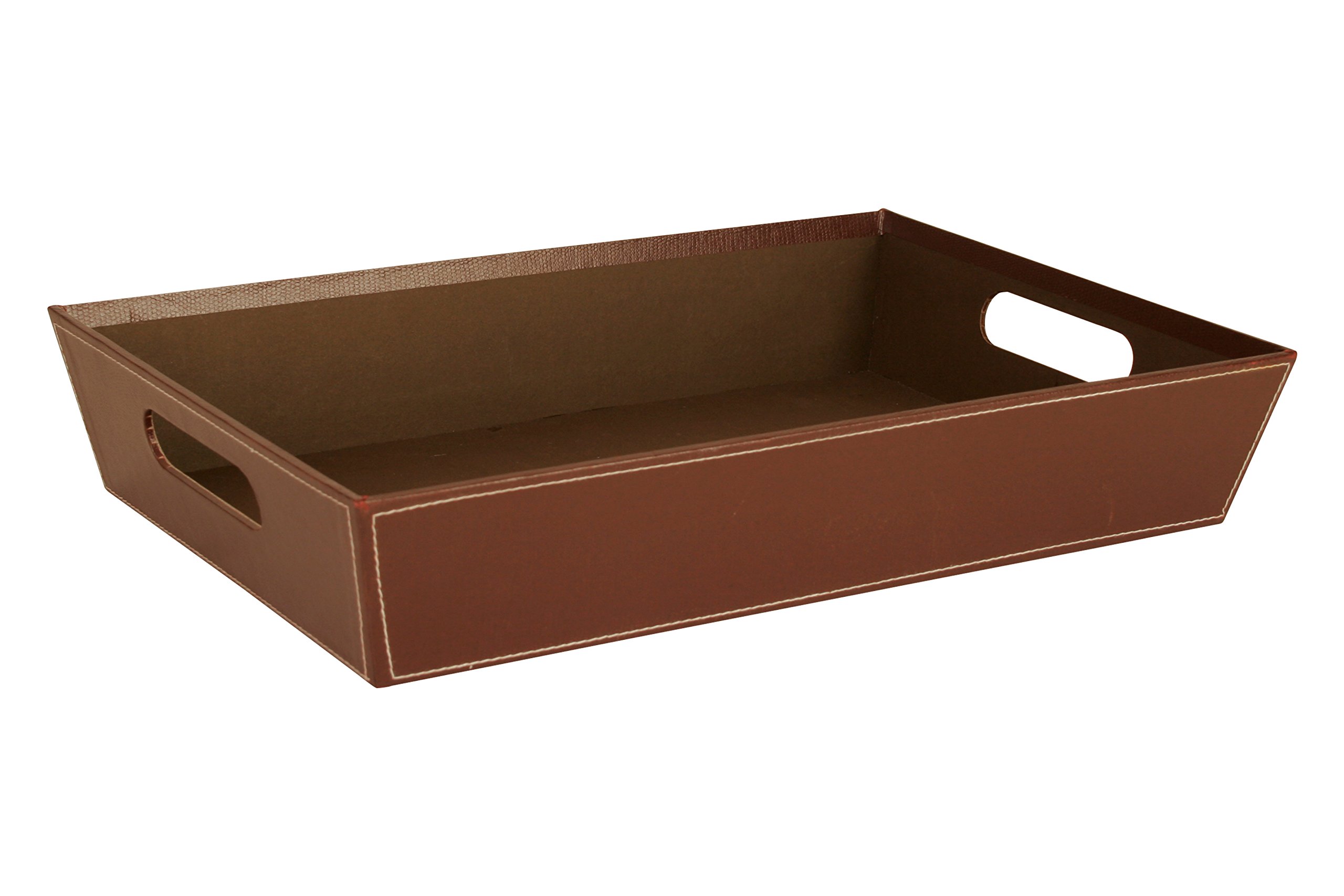 Wald Imports Brown Paperboard 17" Decorative Paperboard Trays