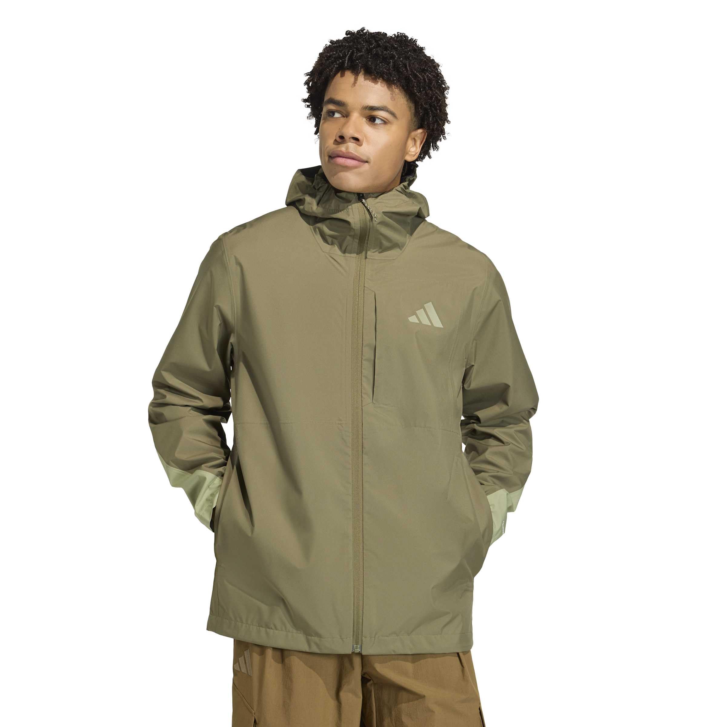 adidas heren Terrex Multi 2.5 Layer CLIMAPROOF Rain Jacket, olive strata/tent green, L