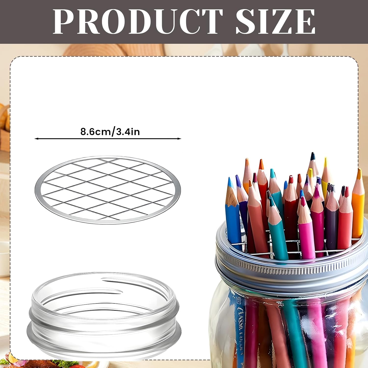 15 Pcs Wide Mouth Mason Jar Lids Insert Metal Flower Organizer Grid Design