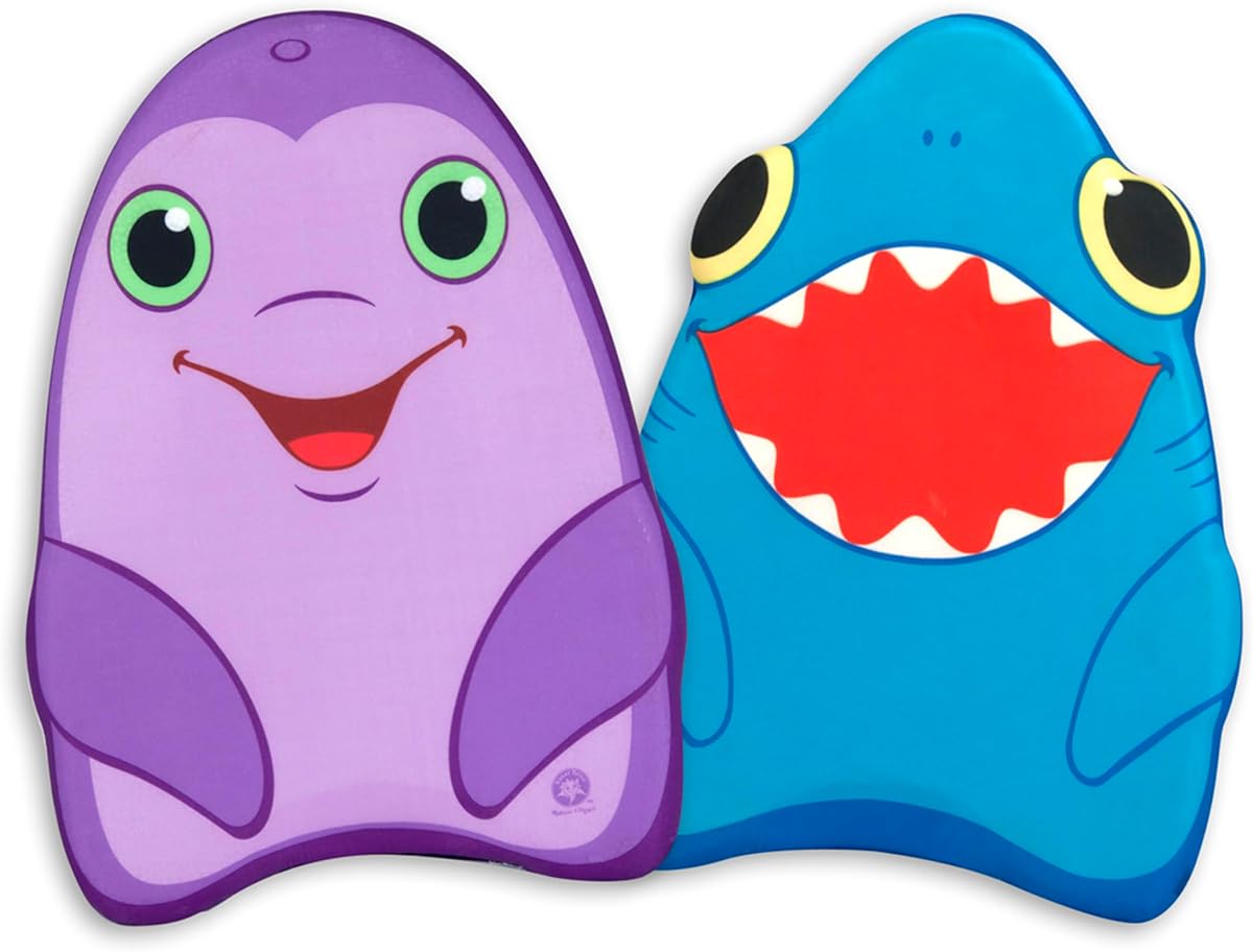 Melissa & Doug Sunny Patch Dolphin and Shark Kickboards - Juguetes de piscina para aprender a nadar (2 unidades)