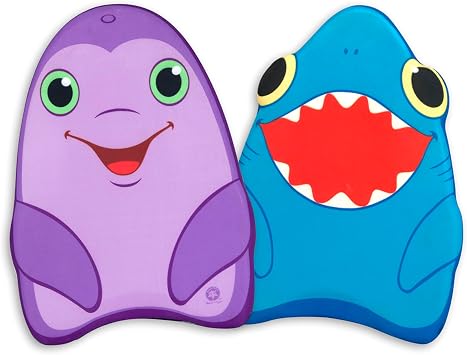 Melissa & Doug Sunny Patch Dolphin and Shark Kickboards - Learn-to-Swim Pool Toys Set of 2