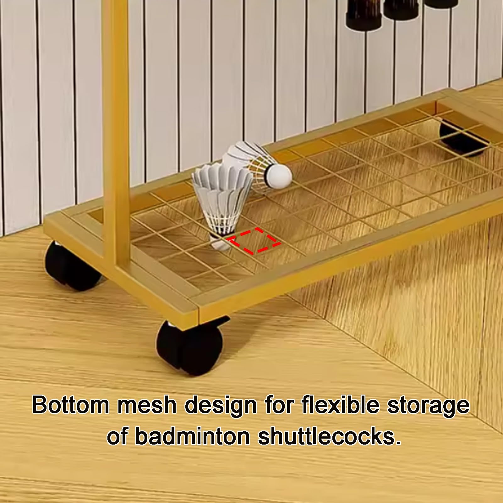 Soporte de raqueta de tenis premium con ruedas, carrito portátil con ruedas para entrenamiento de gimnasio y club, bolsa de tenis ligera (negro)