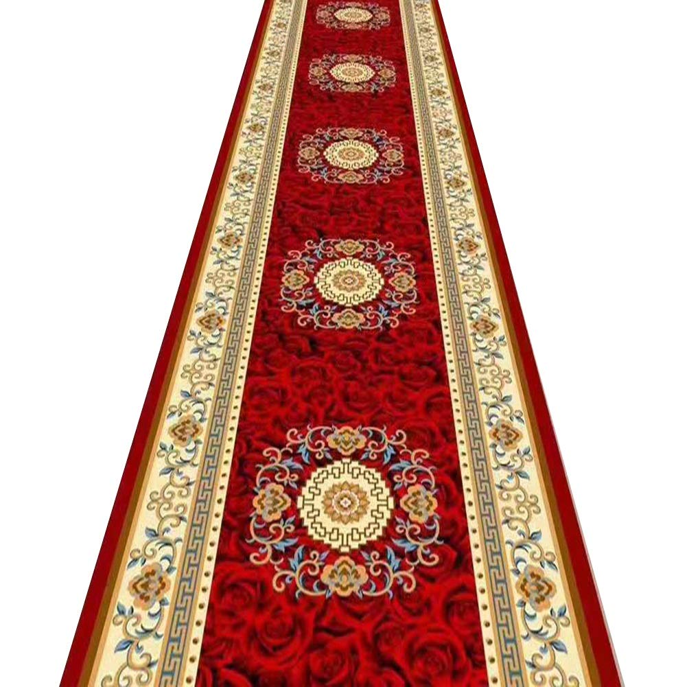 Tapis de passage rouge pour mariage et long tapis de couloir moderne lavable