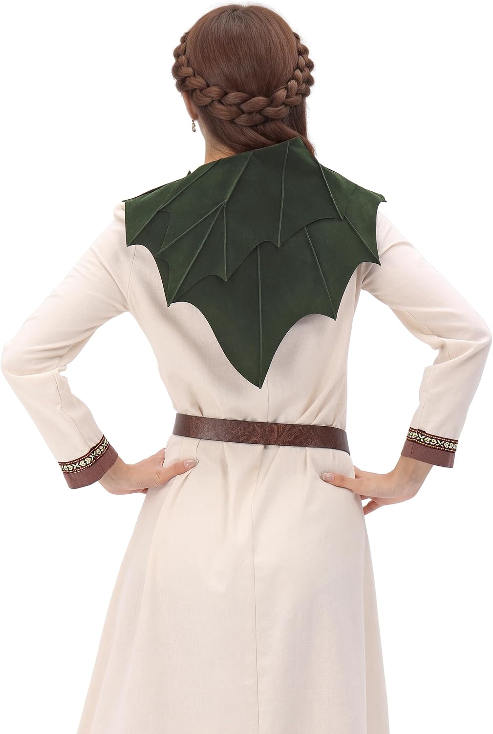 Women's Leaf Shawl Medieval Renaissance Shoulder Cape for Elf Cosplay Costume