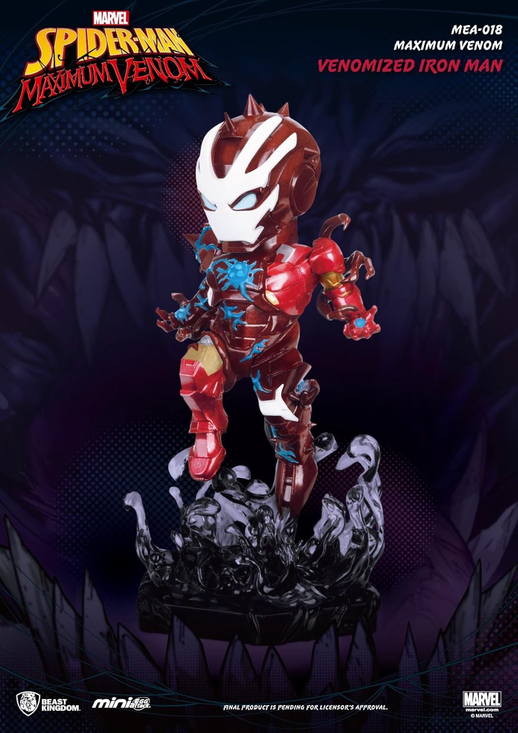 Marvel Maximum Venom: Venomized Iron Man MEA-018 Mini Egg Attack Figure, Multicolor