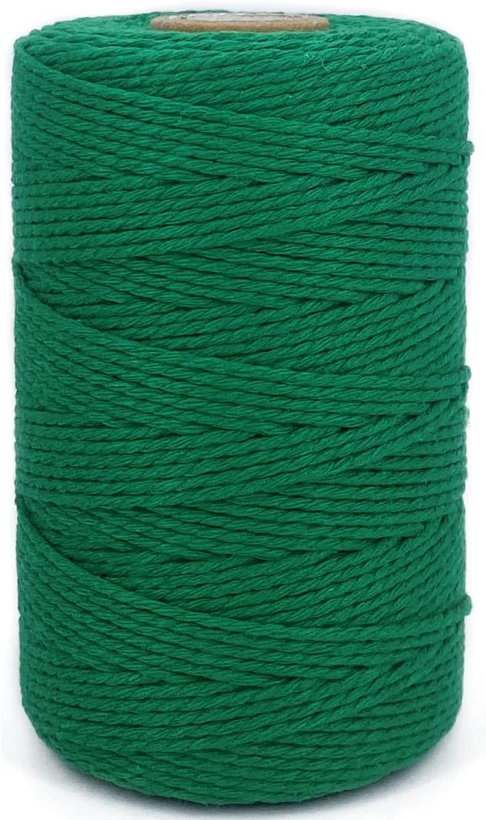 Twine String,500 Feet Cotton Butchers Twine String Cooking Kitchen Twine for Crafts Roasting Gift Wrapping DIY Decoration Gardening Packing Materials,Green