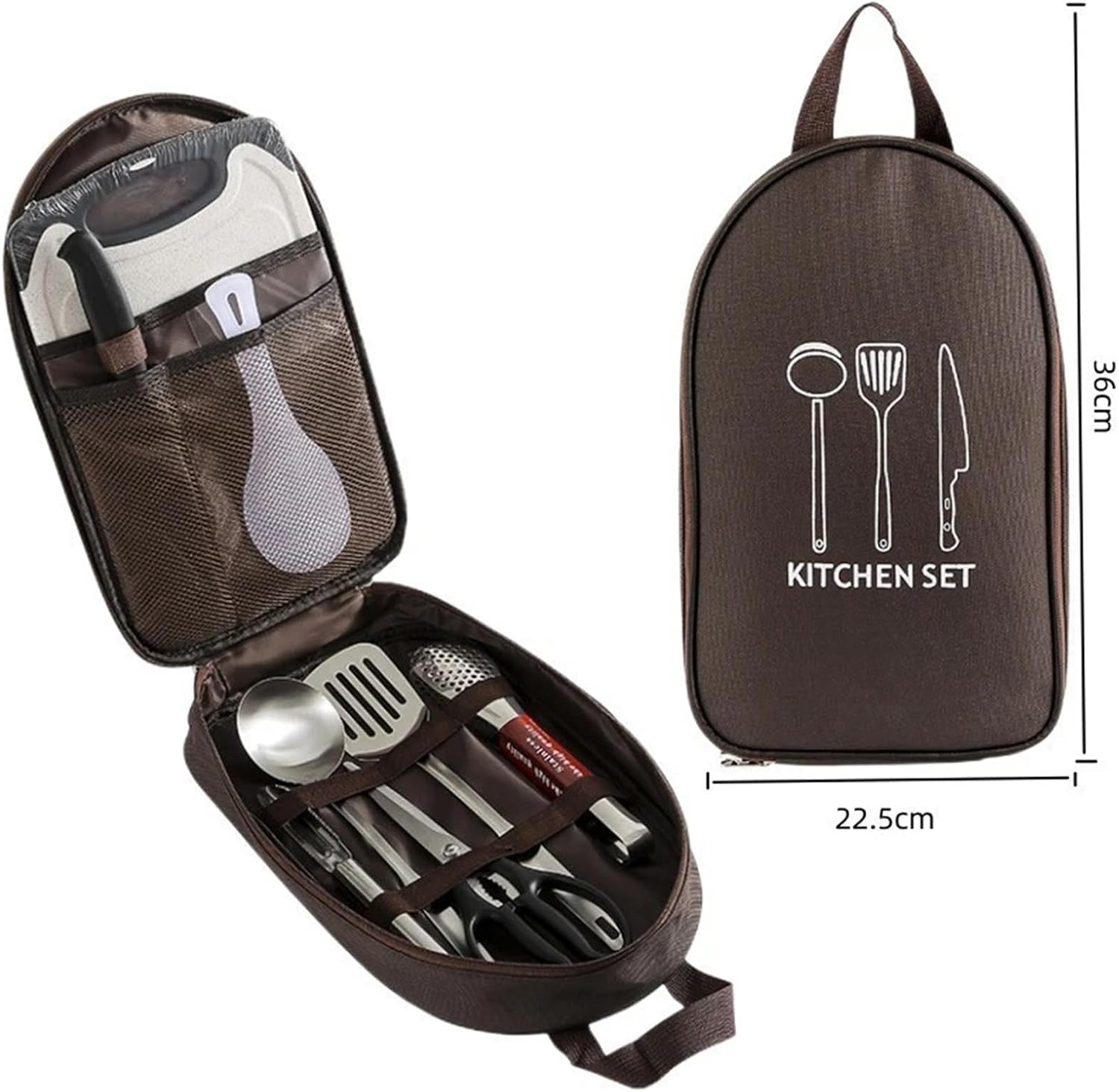 Camping Utensil Set 2 PCS Outdoor Cooking Bag Camping Storage Portable Utensil Organizer Pouch Picnic for Travel