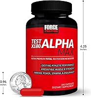Vista 14 de Force Factor Prueba X180 Alpha Max Total Testosterona y Óxido Nítrico Booster para Hombres con Semilla de Alholva y Tribulus para aumentar el flujo