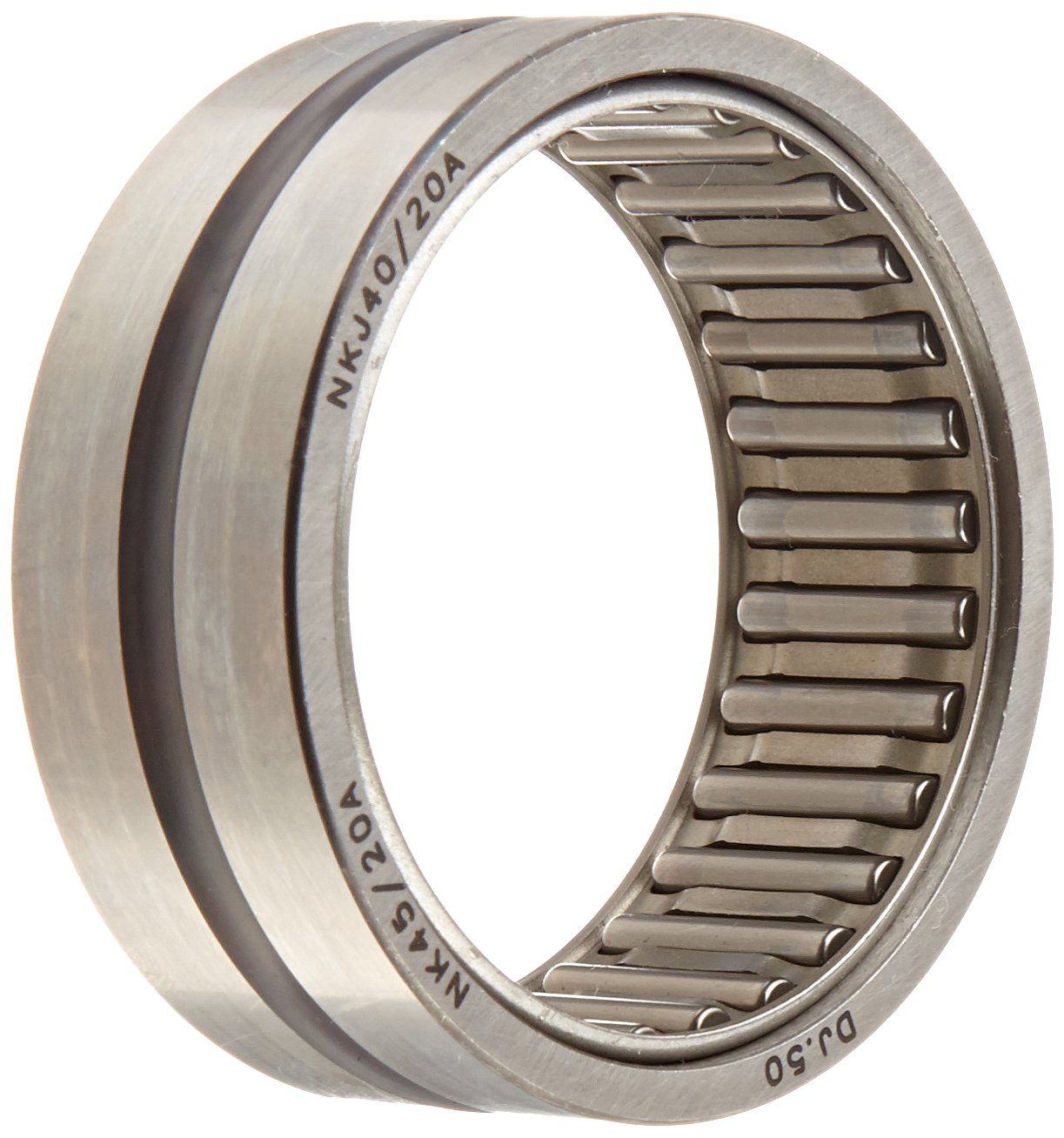 Koyo NK45/20A Needle Roller Bearing, Outer Ring and Roller, Open, Oil Hole, Steel Cage, Metric, 45mm ID, 55mm OD, 20mm Width, 9400rpm Maximum Rotational Speed