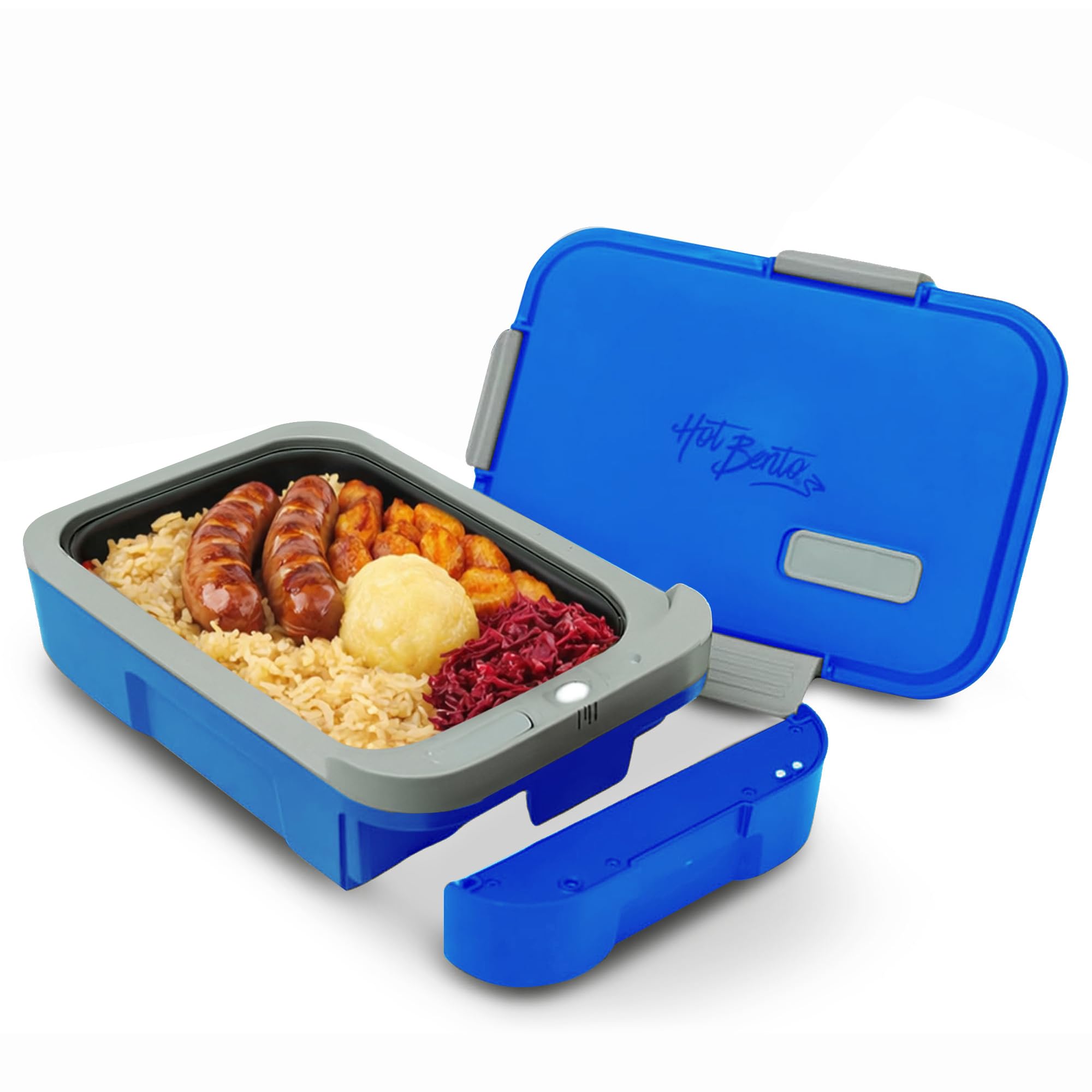 Hot Bento Plus – Elektrische Lunchbox mit Akku, Selbstheizend, Kabellos, Speisenwärmer, Aufladbare Elektrisch Beheizbare Lunchbox – Ozeanblau