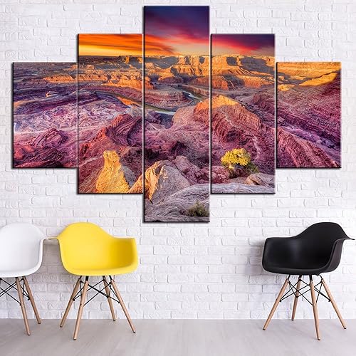 Vista 85 de Paisaje de 5 piezas pintura sobre lienzo