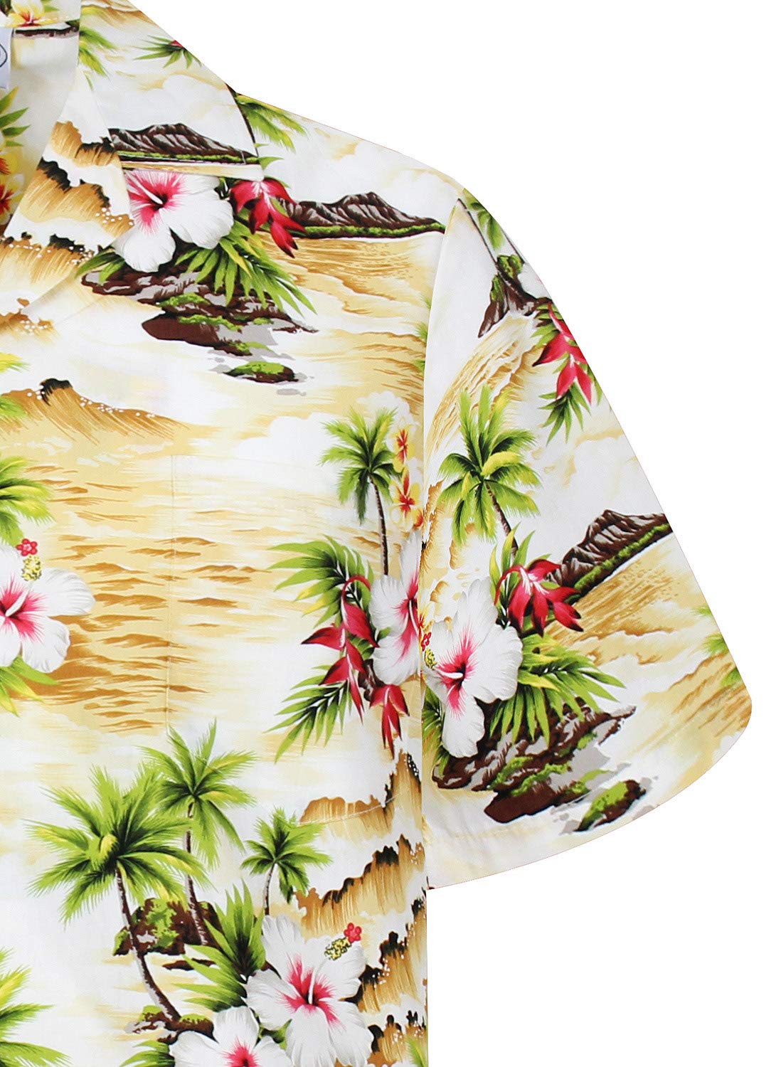 P.L.A. Original Camicia Hawaiana, Wave, beige M