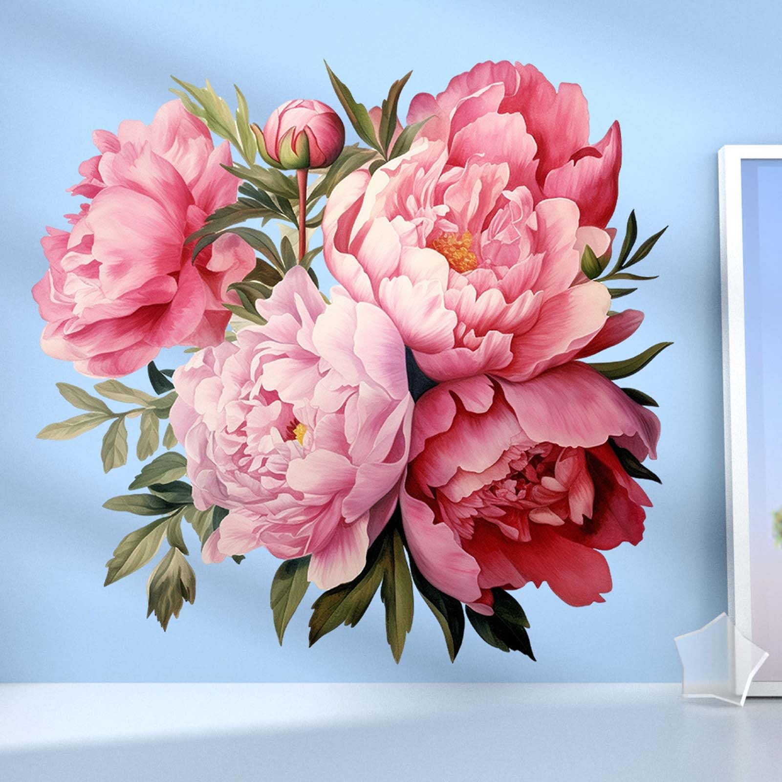 Graz Design - Adhesivo decorativo para pared (30 x 30 cm), diseño de peonía, flores y peonías, color rosa — view 5