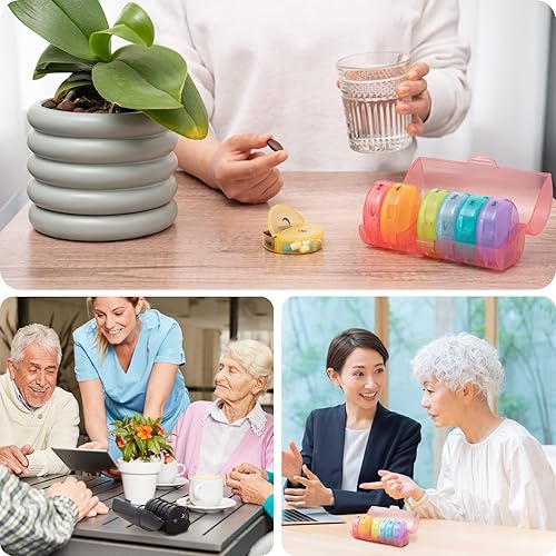 Miniatura 8 de Sukuos - Organizador semanal de pastillas de 7 días y 2 veces al día pastilleros grandes diarios para píldoras, vitaminas, aceite de pescado y