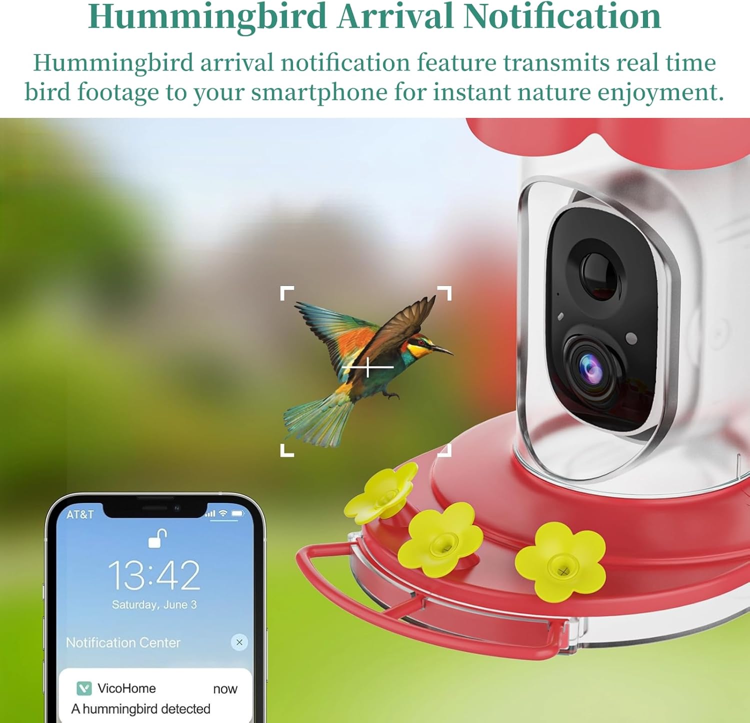 Bird Feeder Camera, 1080P HD 160° Wide Angle Cam, Over 10000 Birds Identify, Loop Recording Outdoor Solar Powered Camera, Gift for Bird Lover