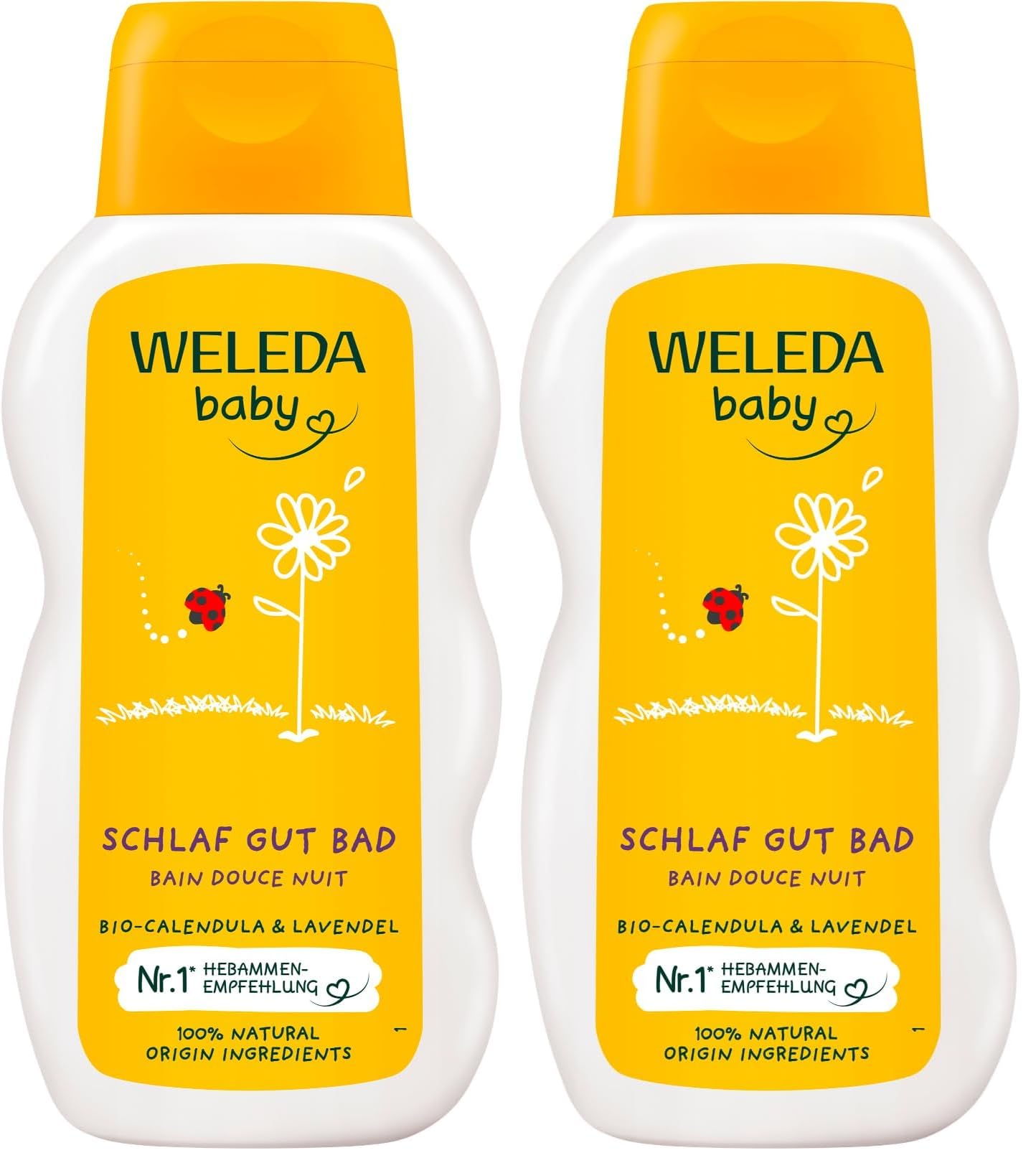 WELEDA Bio Baby Calendula Schlaf Gut Bad – Naturkosmetik Pflegebad mit Mandelöl, Sesamöl & Lavendelöl zur abendlichen Entspannung für Babys - Natürlicher Badezusatz für Babys & Kinder (vegan, 200ml)