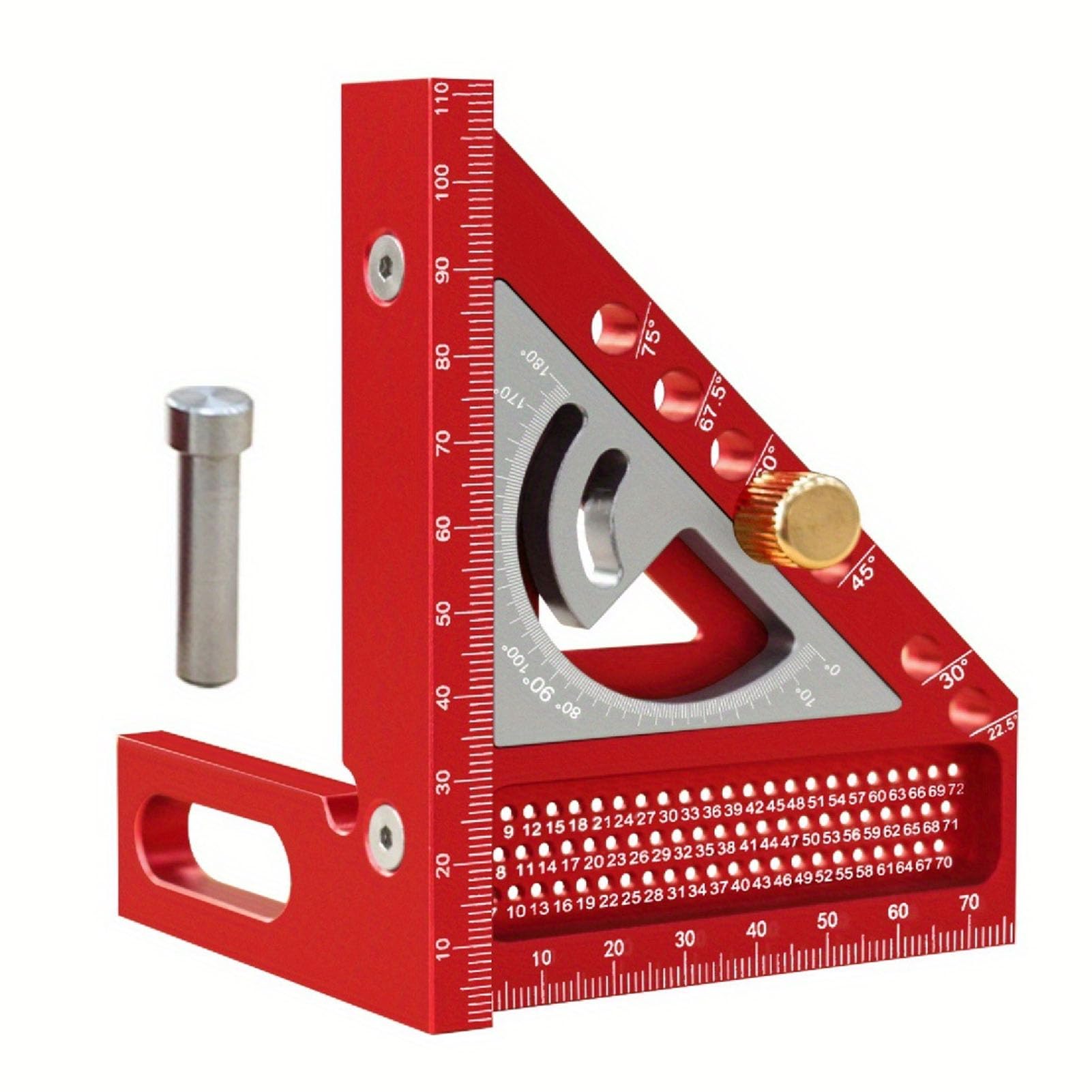 Righello di Misurazione Multiangolo 3D, Goniometro Regolabile in Lega di Alluminio per la Lavorazione del Legno, Strumento di Layout Preciso per Falegnami e Artigiani (#1)
