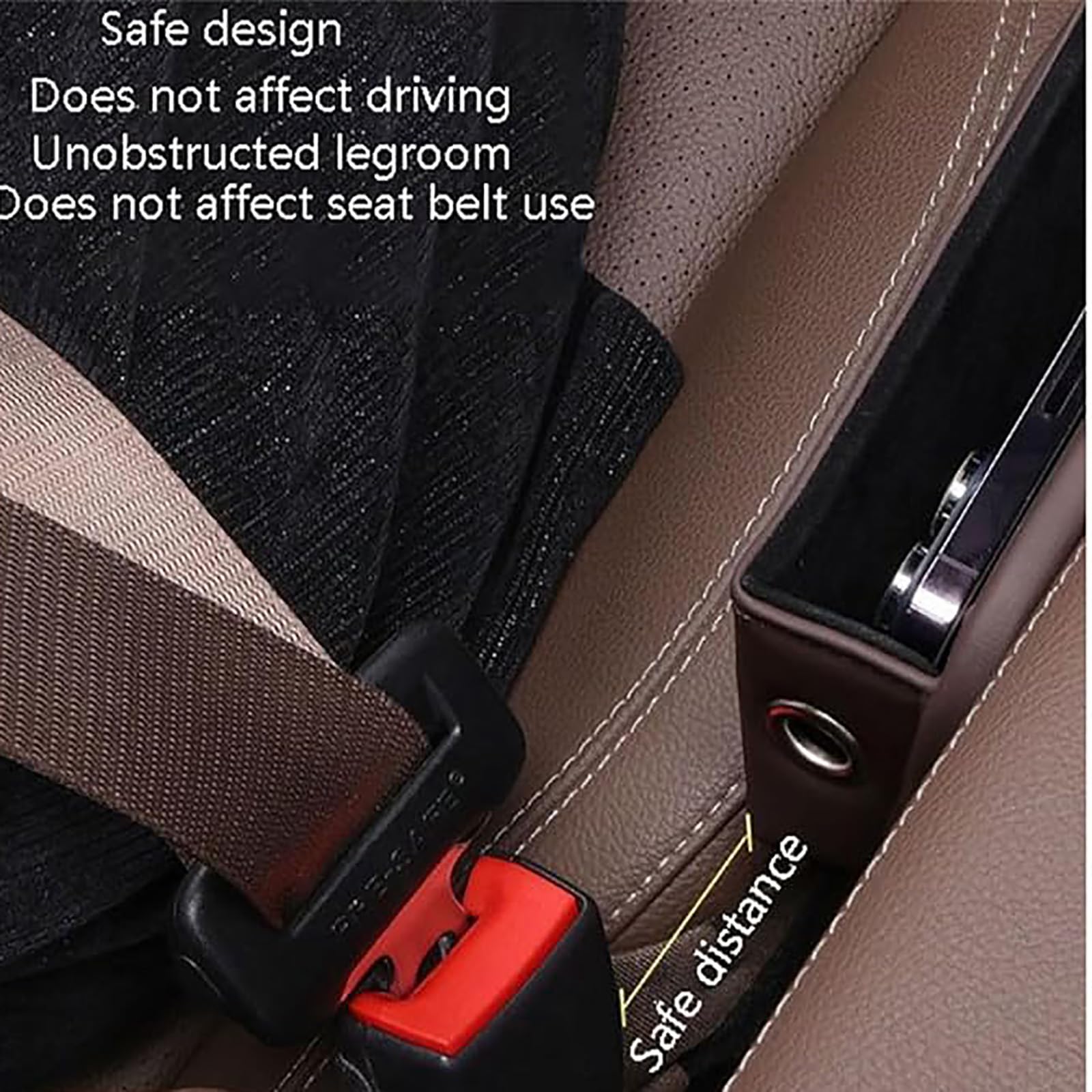 MarxaN Scatola Portaoggetti per Seggiolino Auto per Suzuki Ignis (MF) 2.Gen 2016-2023, Pelle Organizer per Tasca Laterale Seggiolino Gap Tasche Laterali Sedile Seggiolini Accessori,A/Black
