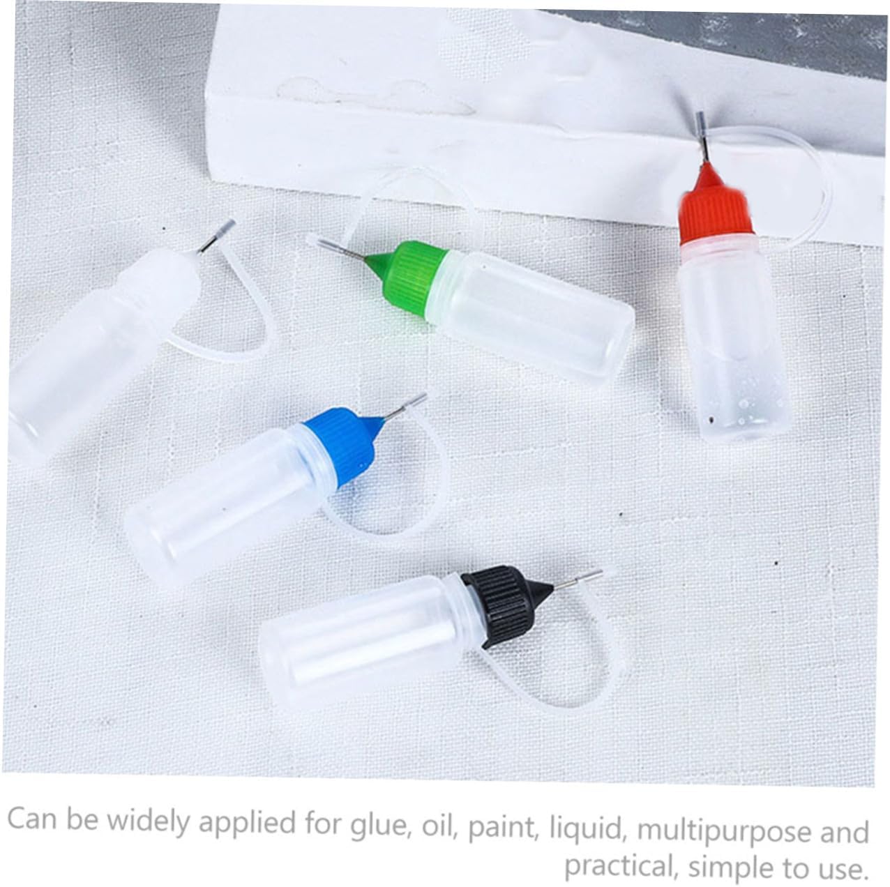 BESTYASH 20pcs 30ml Small Needle Tip Squeeze Bottles with Caps, Refillable Plastic Glue Applicator Bottles for DIY Craft, Paint, and Liquid Dispensing Random Color