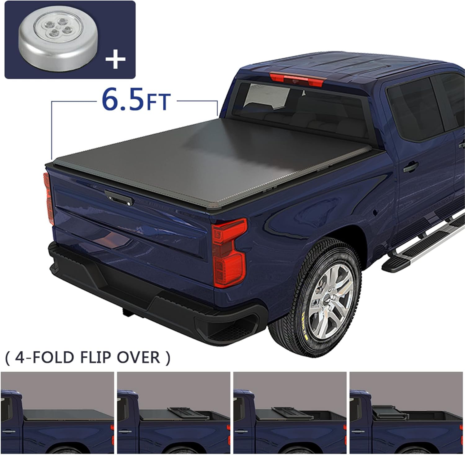 JDMSPEED New Tonneau Cover Soft 4-Fold 6.5FT Bed Truck Replacement for Dodge Ram 1500 2500 3500 2002-2019…
