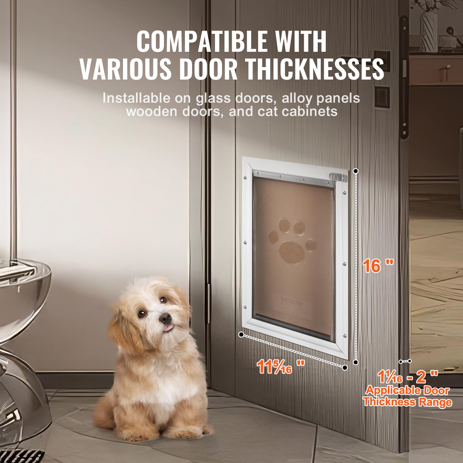 Hakuna Pets Patio Huisdier Deurscherm Inzetpaneel voor Schuifdeuren, Past op Deurrail Min Ht 63 inch tot Max Ht 84 inch, UV-bestendig gaas, magnetische hondendeur met vergrendeling, eenvoudig te