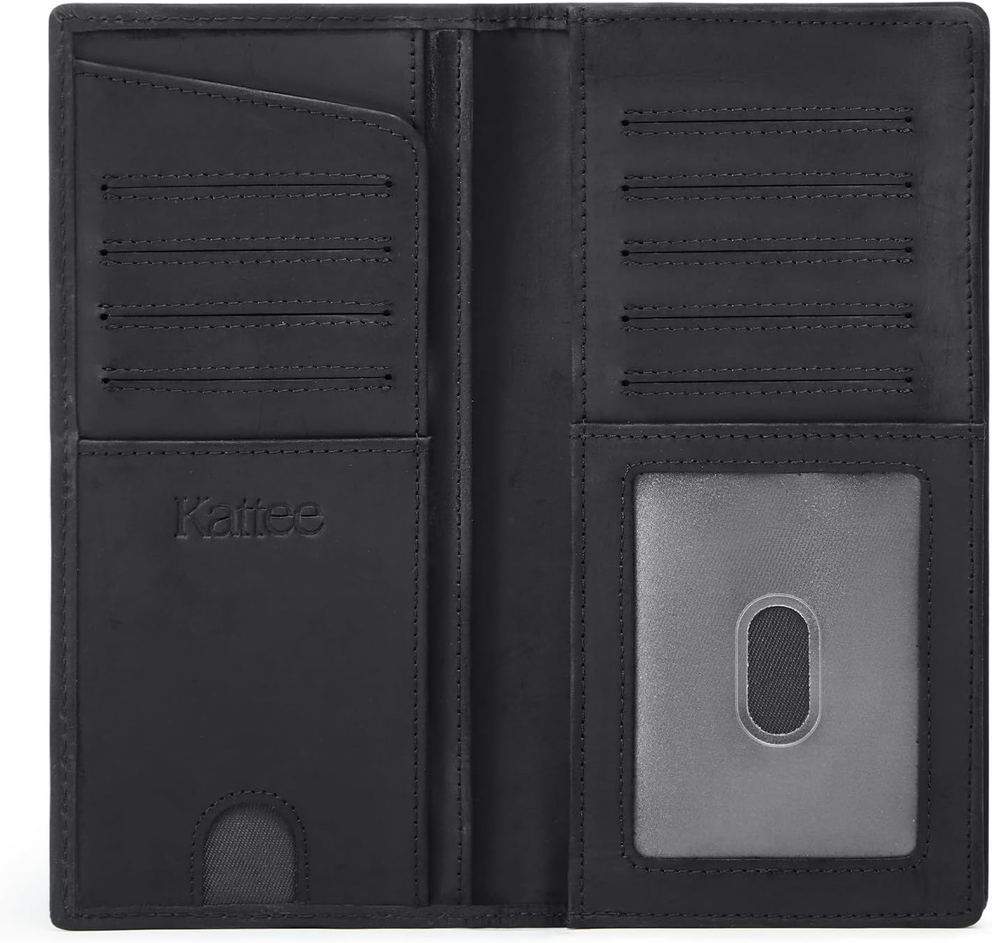 Kattee Men's Vintage Genuine Leather Long Wallet for Checkbook Credit Cards