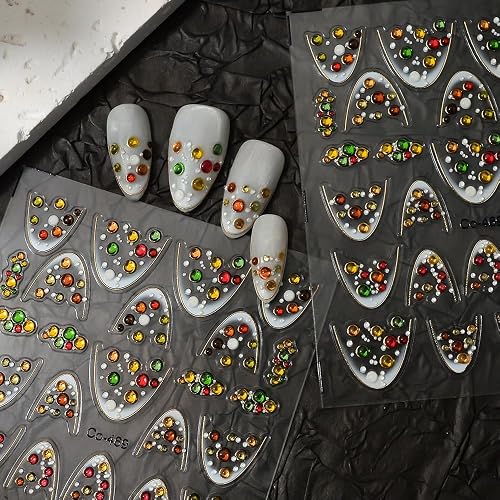 2 Sheets French Tip Nail Stickers for Nail Art Red
