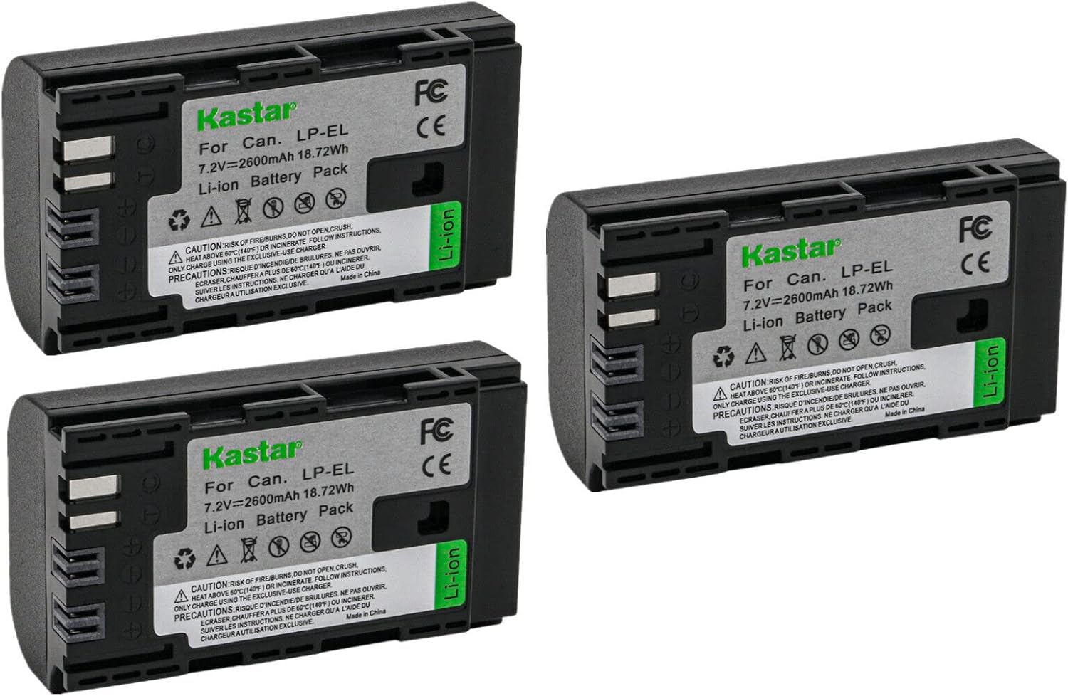 Kastar 1-Pack LP-EL Fully Decoded Battery Replacement for Canon LP-EL Rechargeable Lithium-Ion Battery Pack, Canon 4307C002 Battery, Canon Speedlite EL-5 Flash Light
