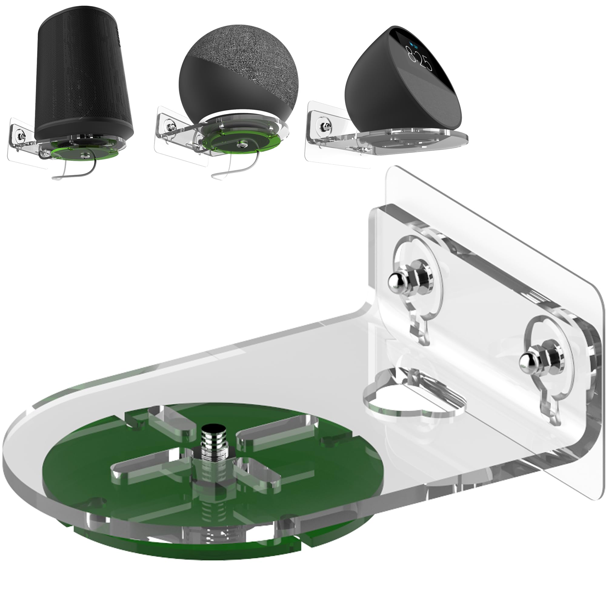Soporte de pared universal para altavoz, fácil de instalar, soporte de sistema de sonido envolvente, soporte de pared para altavoces pequeños y medianos como adecuado para Echo Spot