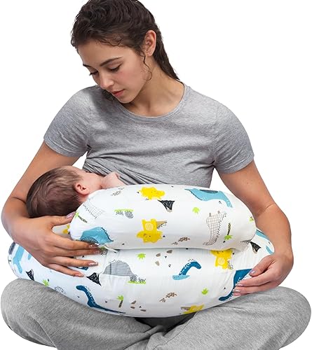 NiSleep Almohada de lactancia para lactancia materna con dos fundas extraíbles, almohadas ergonómicas de lactancia materna, más apoyo para mamá y