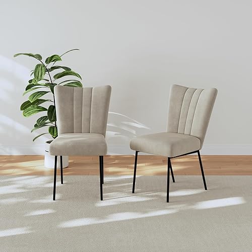 Miniatura 6 de Juego de Mesa de Comedor de 62.9" para 6, Juego de Mesa de Cocina de Tablero MDF con 6 Sillas de Comedor de Tela, Juego de Mesa de Cocina y Comedor