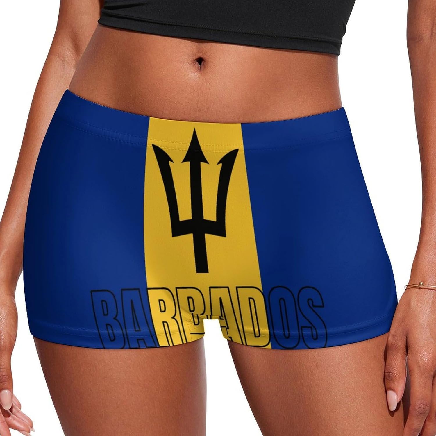 Barbados Flag Fashion Women's Boxer Briefs Breathable Underpants Trunks Stretch Underwear