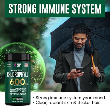 (Bundle) Chlorophyll & L Tyrosine Capsules - Natural Energy, Immunity and Focus Supplement - 600 mg Chlorophyll for Freshness + 1000 mg L-Tyrosine for Focus & Mental Clarity - Made in The USA