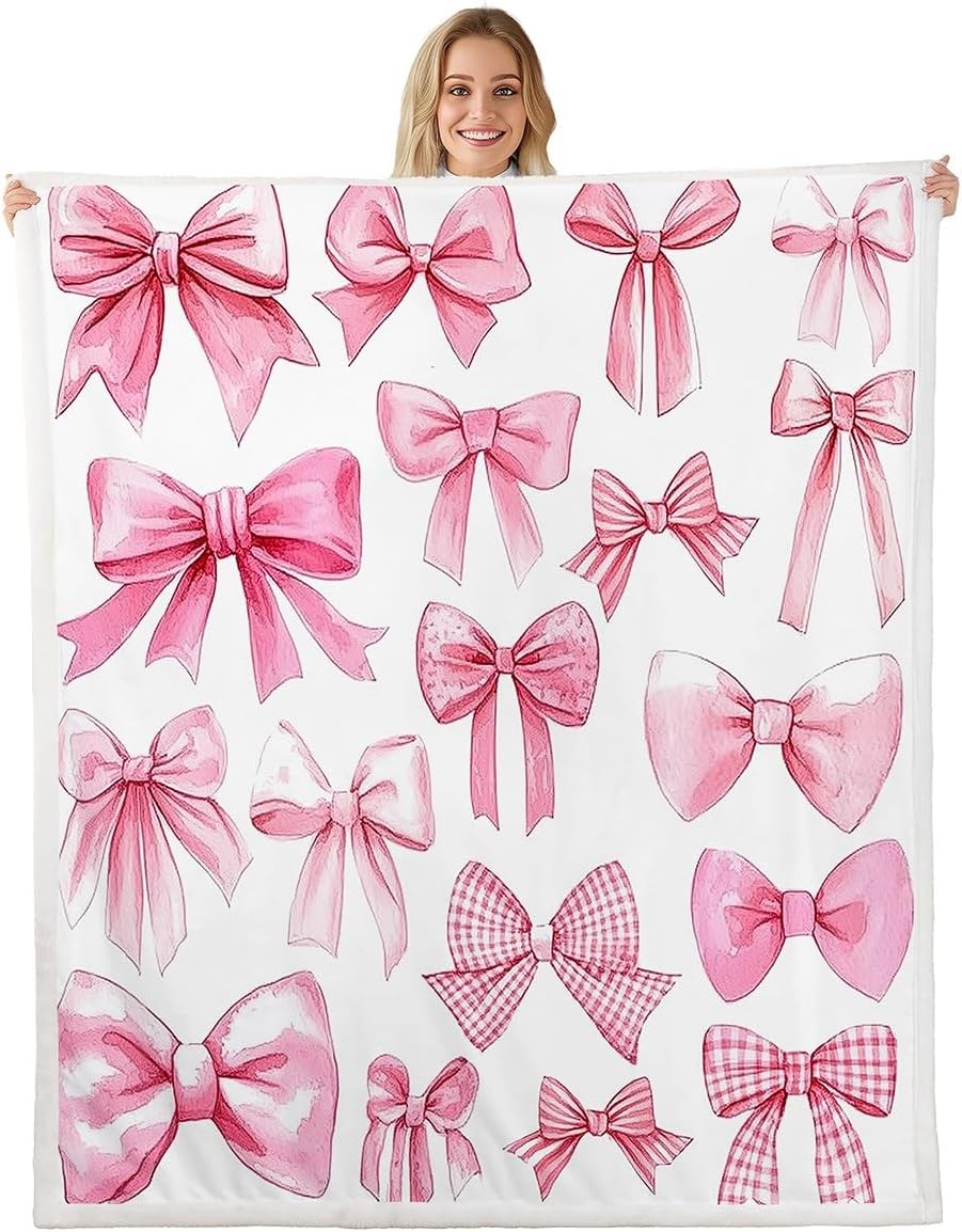 Erosebridal Western Cowgirl Queen Size 90''x90'' Blanket Cowboy Western Horseshoe Blanket for Kids Girls Pink Room Decor, Boho Stripes Cow Print Fuzzy Blankets for Bed Couch
