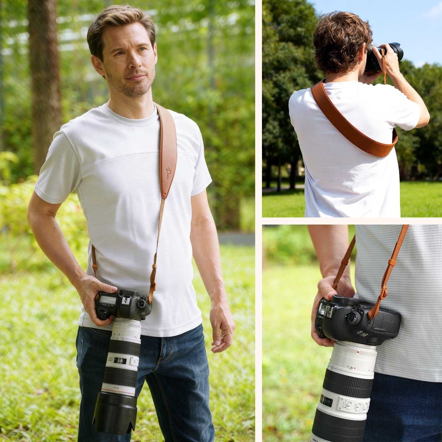 1.3”Wide Camera Strap, Fashionable PU Leather Camera Strap for Sony/Nikon/Canon/Minolta/Panasonic/SLR/DSLR Cameras - Image 5
