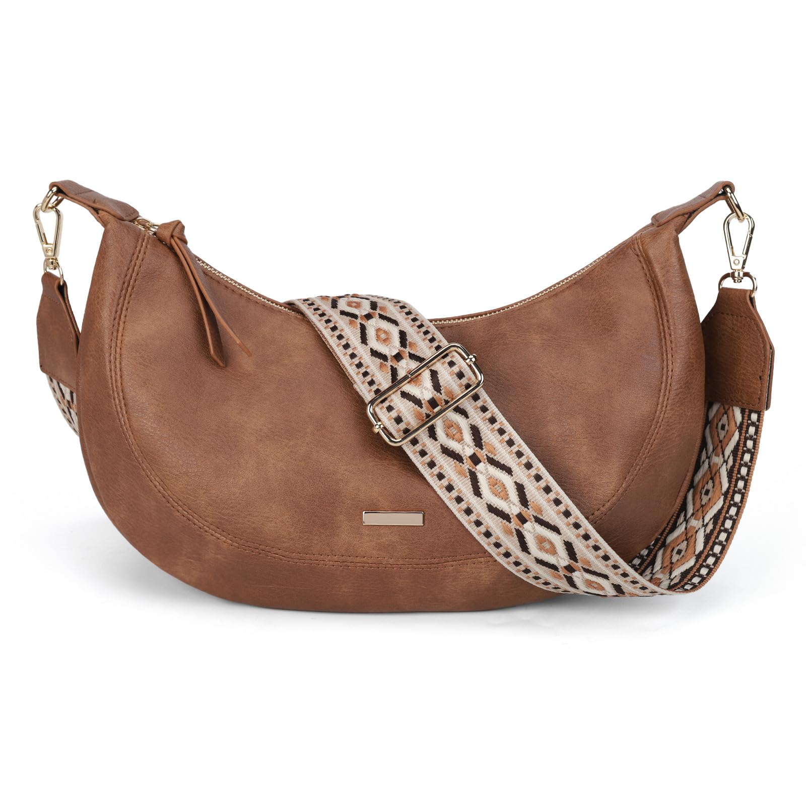 Gladdon Umhängetasche Damen Halbmond,Half Moon Bag Schultertasche Elegant Handtasche mit breitem Gurt Stilvoll Crossbody Tasche