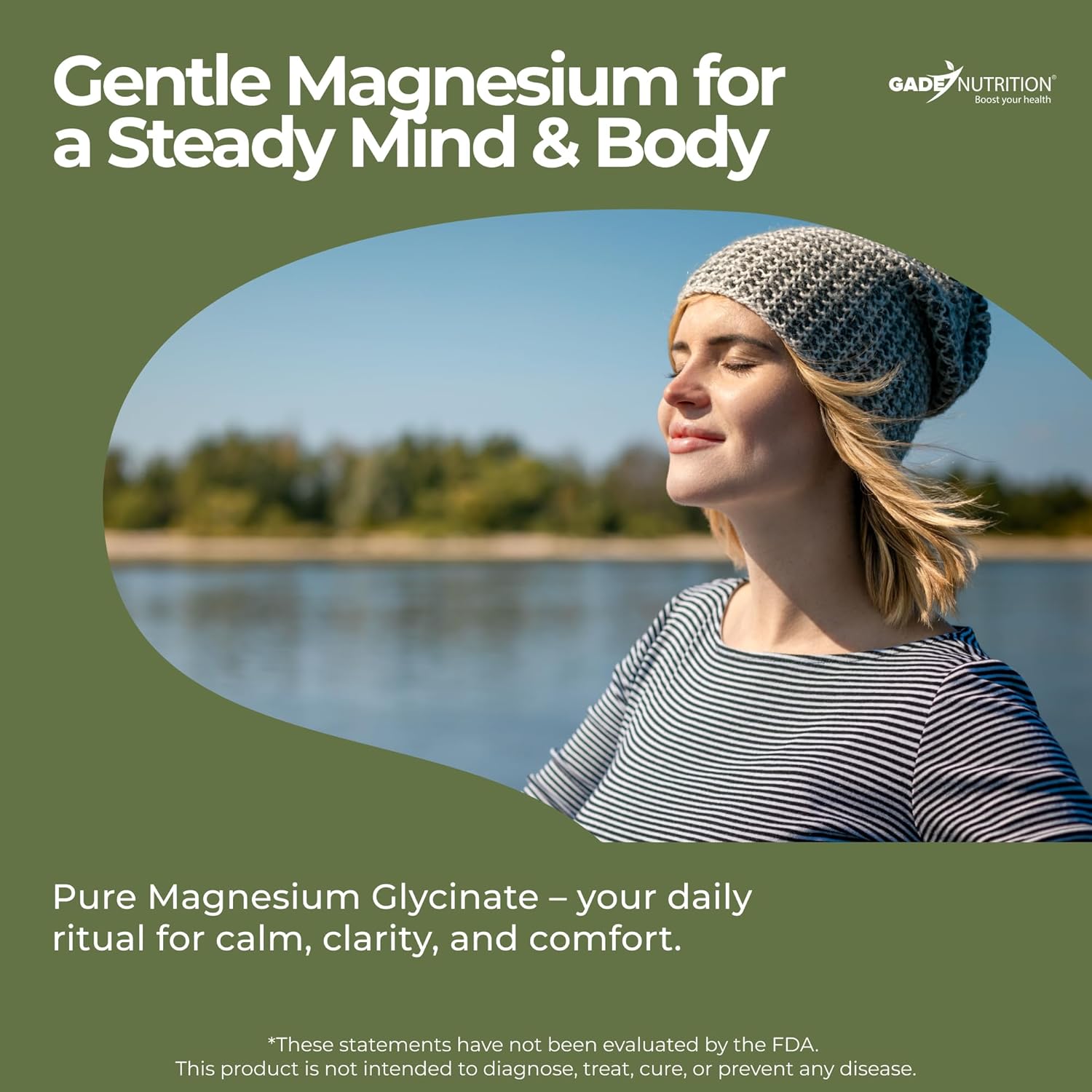 Gade Nutrition Pure Magnesium Glycinate Powder| Non-GMO, Gluten-Free, Filler Free, Highly Absorbable | USA Made