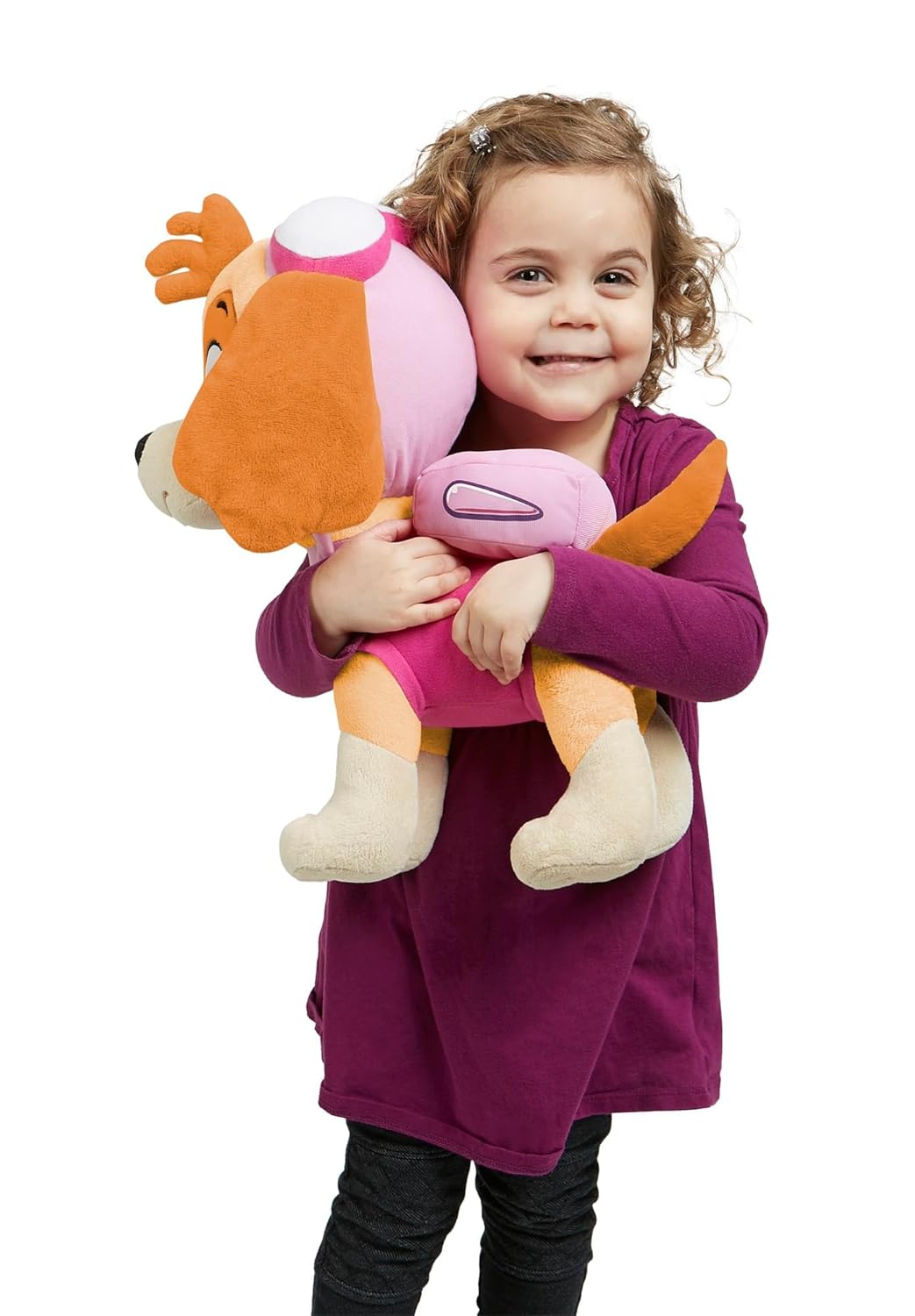 NoJo Paw Patrol Skye Decorative Plush Toddler Cuddle Pillow – Ultra Soft Character Pillow in Pink, Tan & Lavender, Adorable Kids Room & Travel Plush Toy