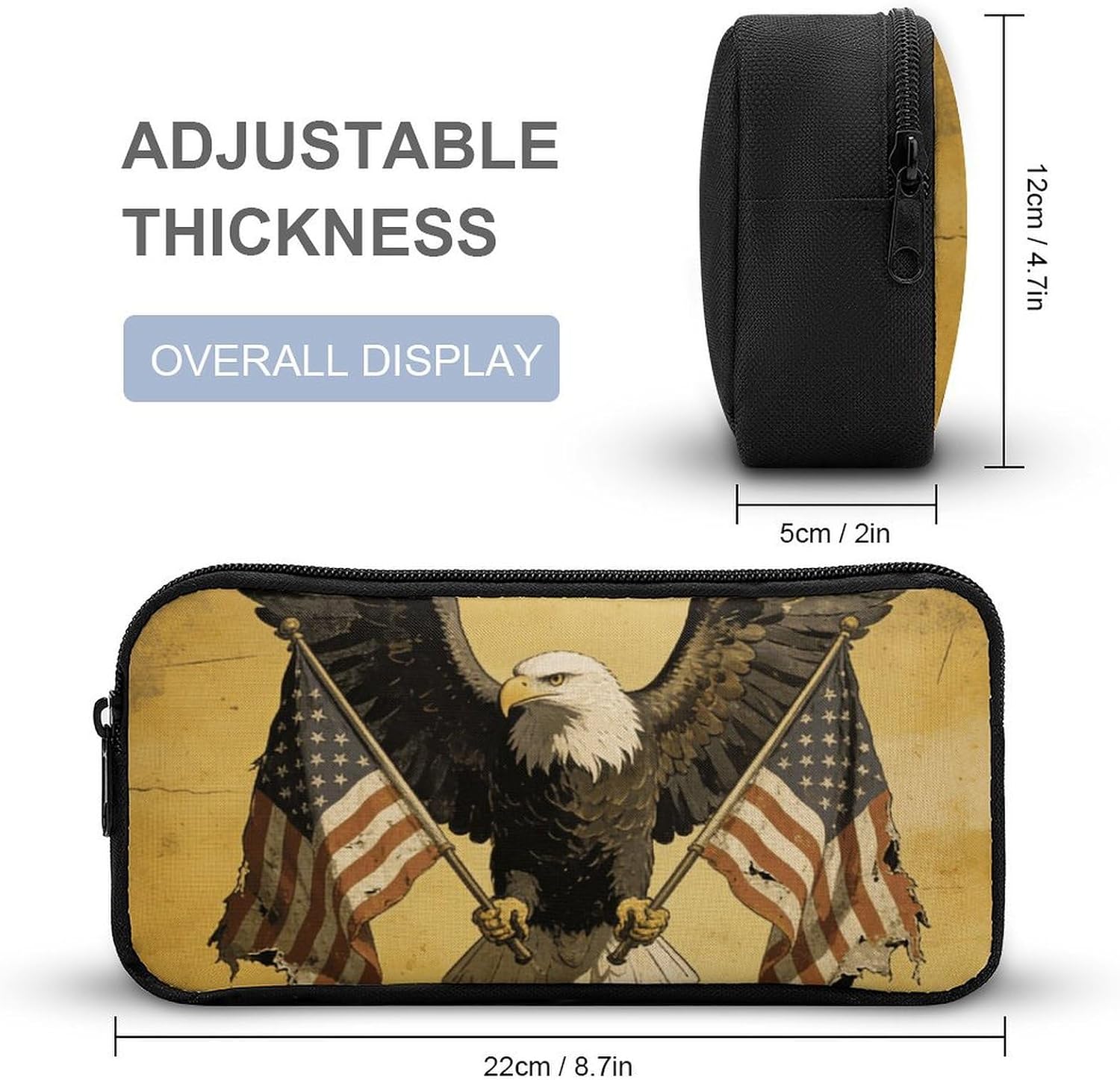 250th American Bald Eagle Pencil Case Large Capacity Pencil Pouch image 2