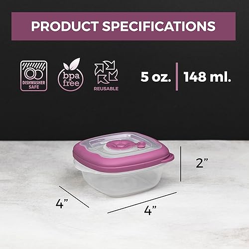 Miniatura 2 de Pequeños recipientes de plástico para almacenamiento de alimentos con tapas herméticas, lonchera de 5 onzas para aperitivosfrutas para niños,