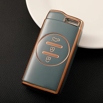 Soft Gold Rim TPU Car Key Case, for Chery Tiggo 8 Arrizo 5 7 Pro EQ7 5X 3X Tiggo 7 Smart Key Cover Holder Protect Bag