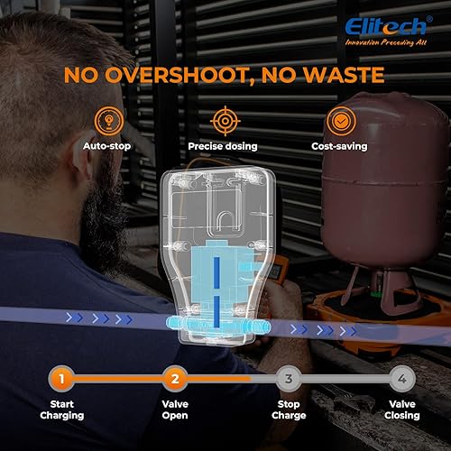 Miniatura 3 de Elitech LMC-300A Báscula de carga refrigerante HVAC Freon Recuperación Balanza de pesaje 330lbs con válvula de carga de apertura automáticaparada
