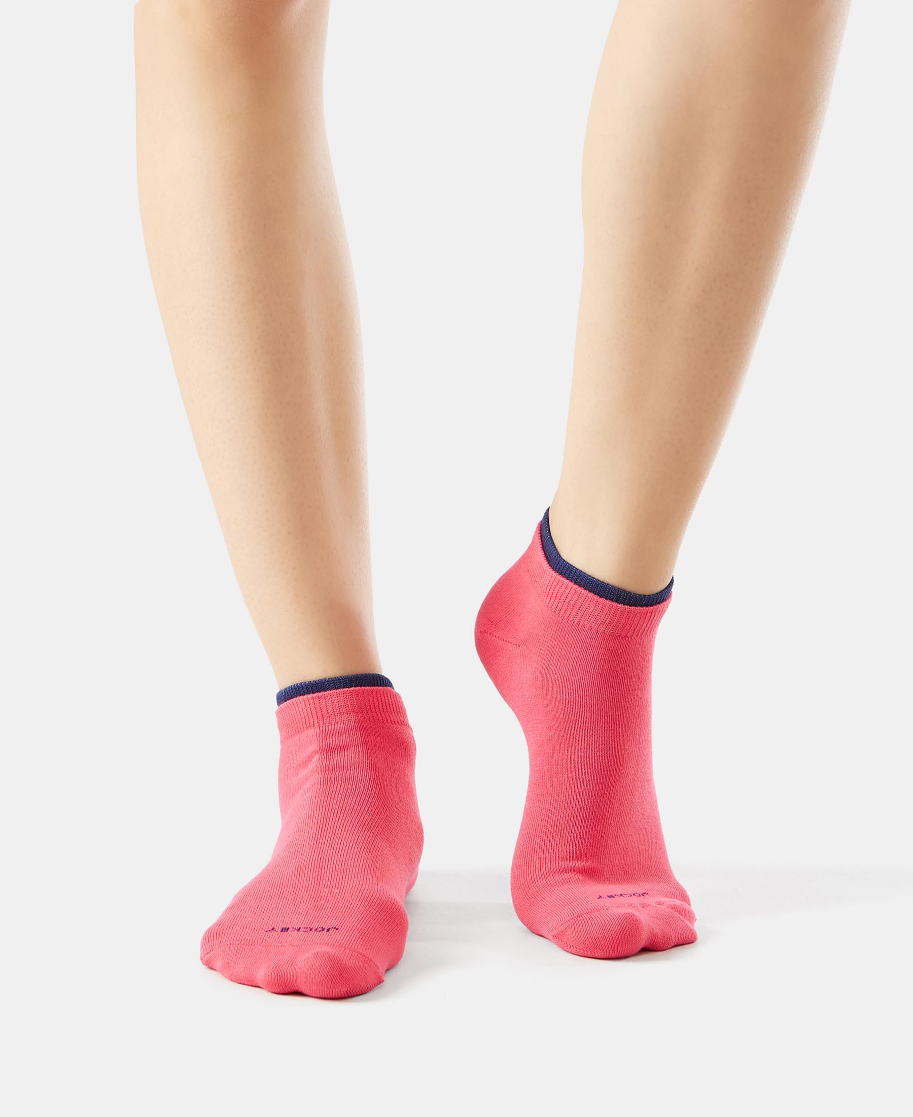 Jockey Women's Low Ankle Length Compact Cotton Stretch Socks with StayFresh Treatment (Pack of 2) 7491_Imperial Blue&Raspberry_Free Size - Image 6 thumbnail