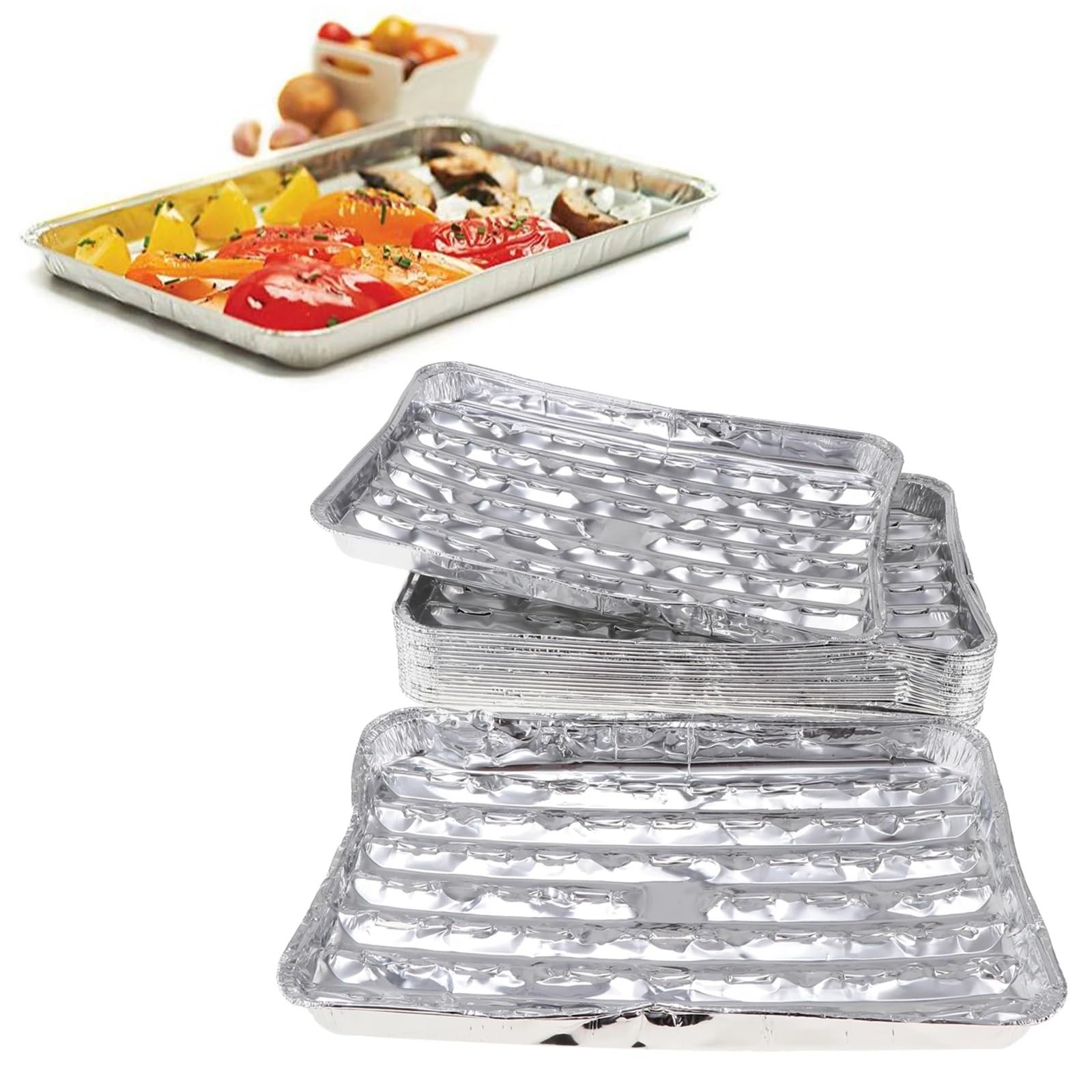 Bandejas for Hornear de Papel de Aluminio, 20 Unidades, for Barbacoa, for cocinar al Aire Libre y Hornear.