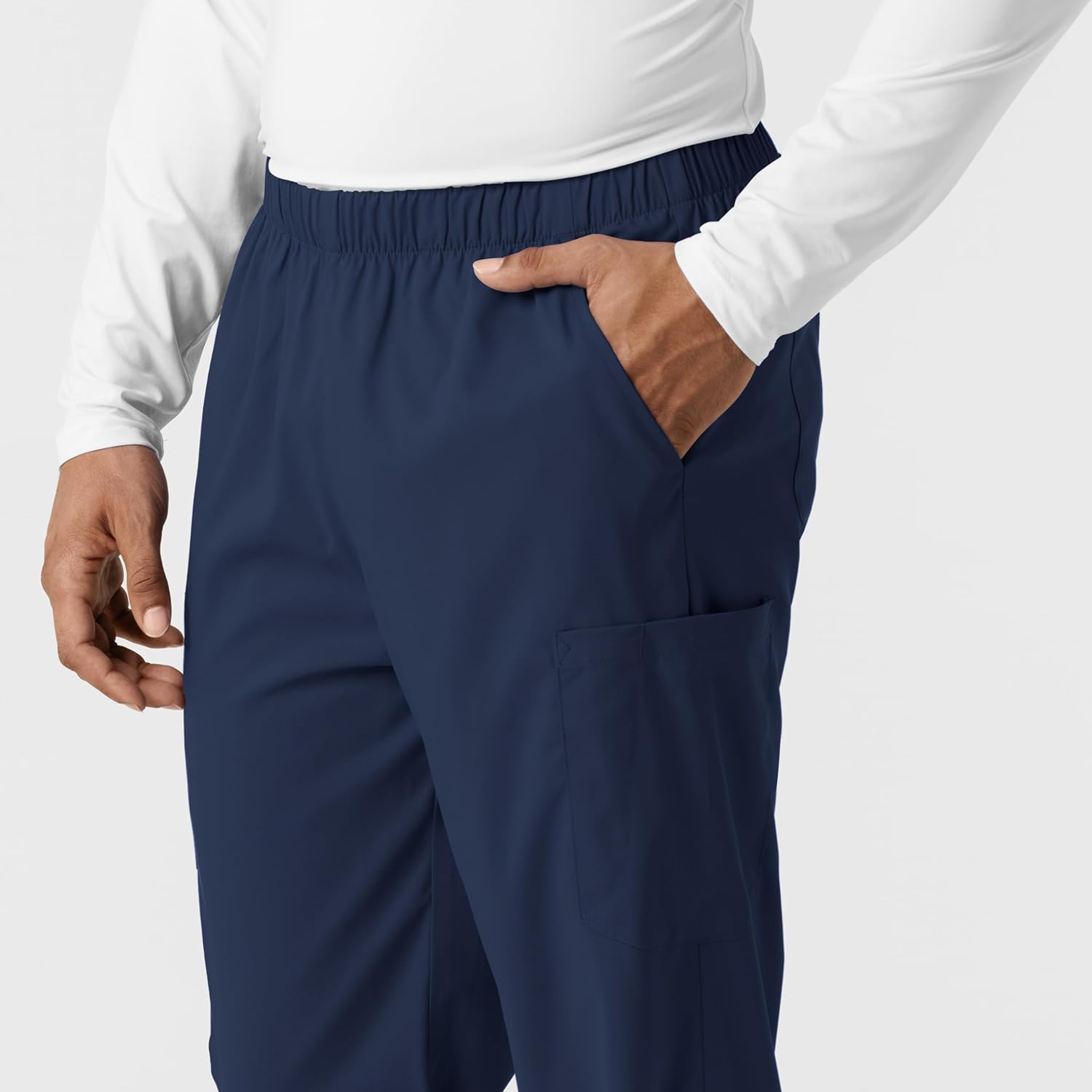 Wink Scrubs Unisex, Boundless, Straight-Leg Pants with Tuck-in Drawstring and 6 Pockets, Navy, L Short - Image 11